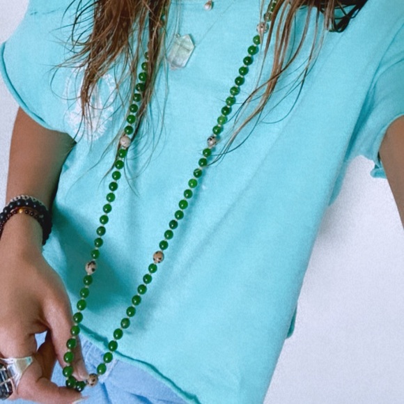 Handmade MoonlightOak Jade and Dalmatian Necklace - Picture 1 of 14